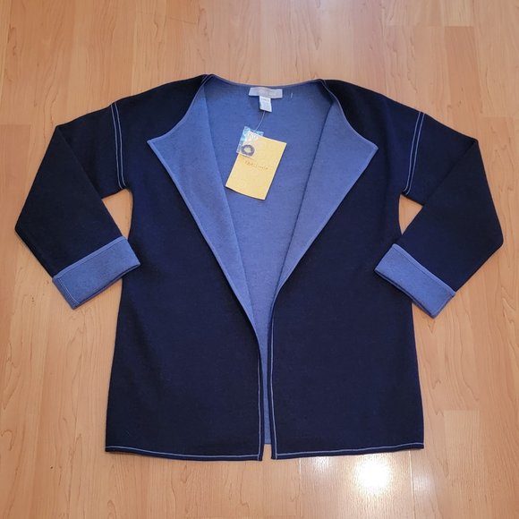 ** NWT ** Modern Soul Reversible Wool Open Front Cardigan/Jacket - Picture 3 of 9